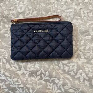 MZ Wallace Dark Blue Quilted Wristlet